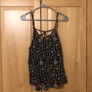 Black and white print tank top